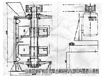 立式復(fù)合破碎機(jī)內(nèi)部結(jié)構(gòu)示意圖